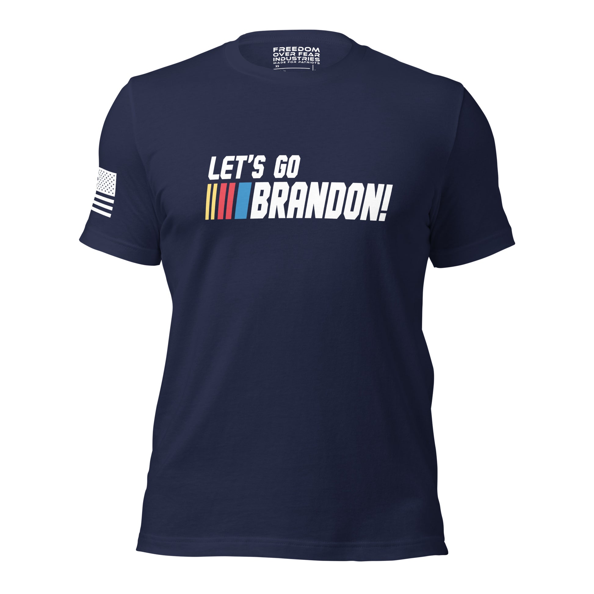 Let's Go Brandon Racing Ed. USA Mandate Freedom Conservative 2A 2nd Second Amendment Gun Rights Rifle FJB Range Day Men's Shirt Freedom Over Fear Industries