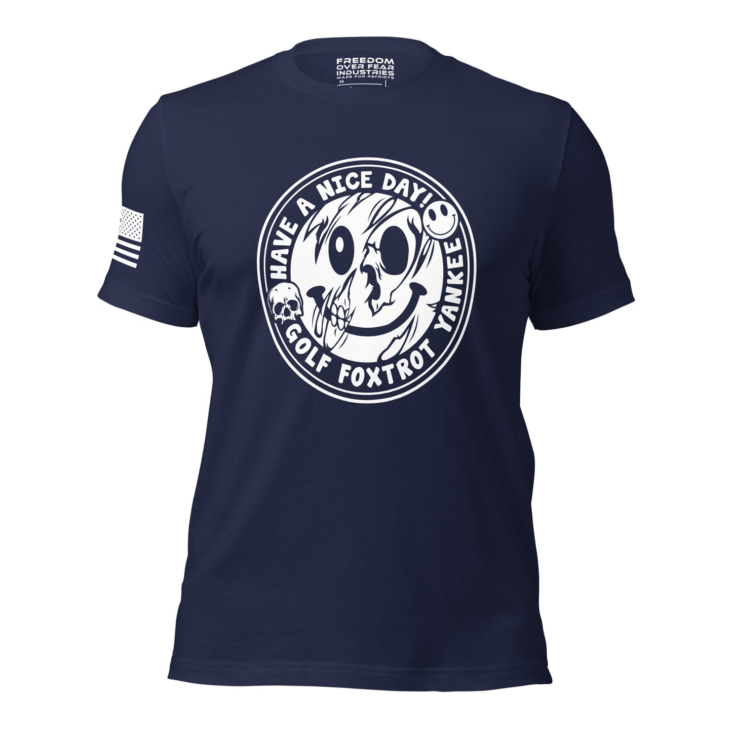 Have a Nice Day GFY Shredded Smiley Men's T-Shirt Freedom Over Fear Industries